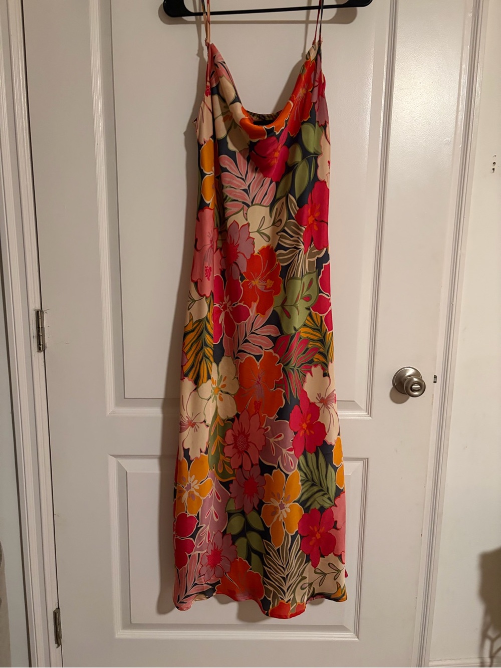 Vici Pink & Orange Floral Slip Midi Dress - Picture 4 of 4